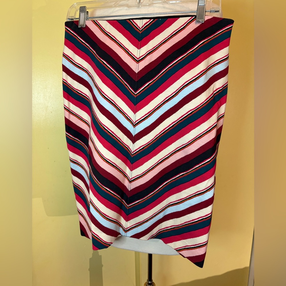 LOFT Petites Multicolor Chevron Skirt